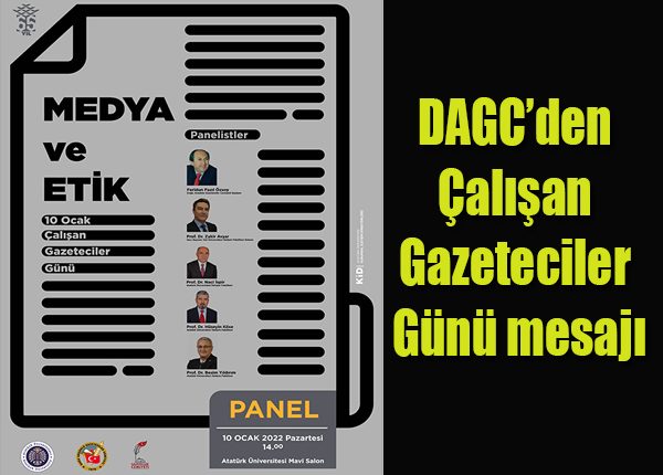 DAGC’den Çalisan Gazeteciler Günü mesaji